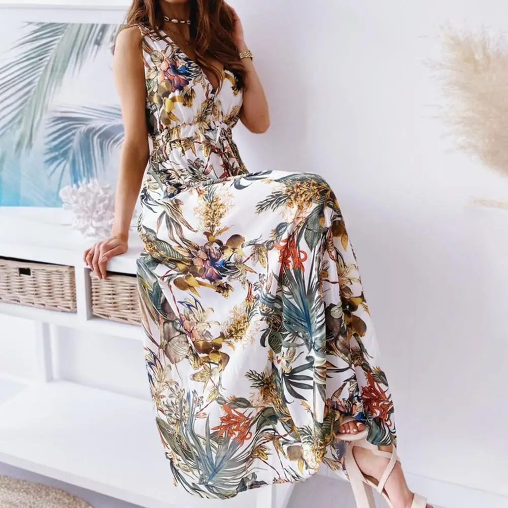 Women Tie-Up Backless Party Beach Dress Sexy V Neck Boho Long Dresses Summer Elegant Print Sleeveless Lady Maxi Dress Vestidos
Women Tie-Up Backless Party Beach Dress Sexy V Neck Boho Long Dresses Summer Elegant Print Sleeveless Lady Maxi Dress Vestidos