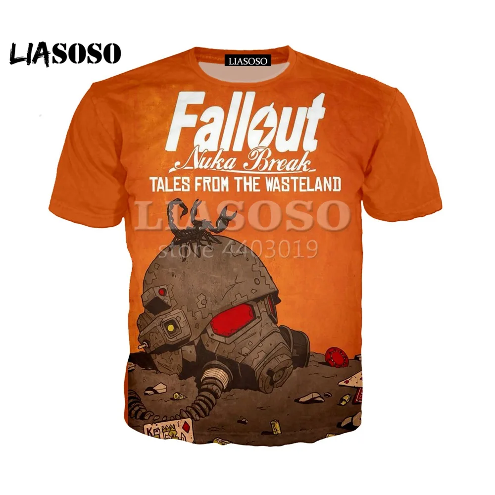 Liaseo 2018 Новинка 3D цветной печати Fallout 4 игра персонаж Женщины Мужчины футболка Casusl