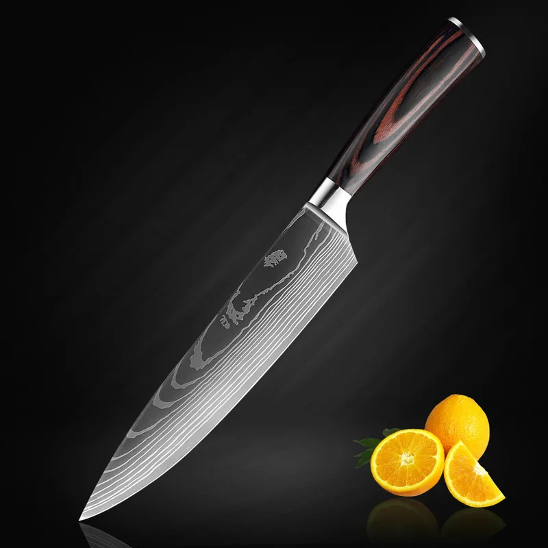 5 Pcs Stainless Steel Japanese Damascus Laser Pattern Cleaver Sushi Knife Slicing Utility Kitchen Knife
5 Pcs Stainless Steel Japanese Damascus Laser Pattern Cleaver Sushi Knife Slicing Utility Kitchen Knife