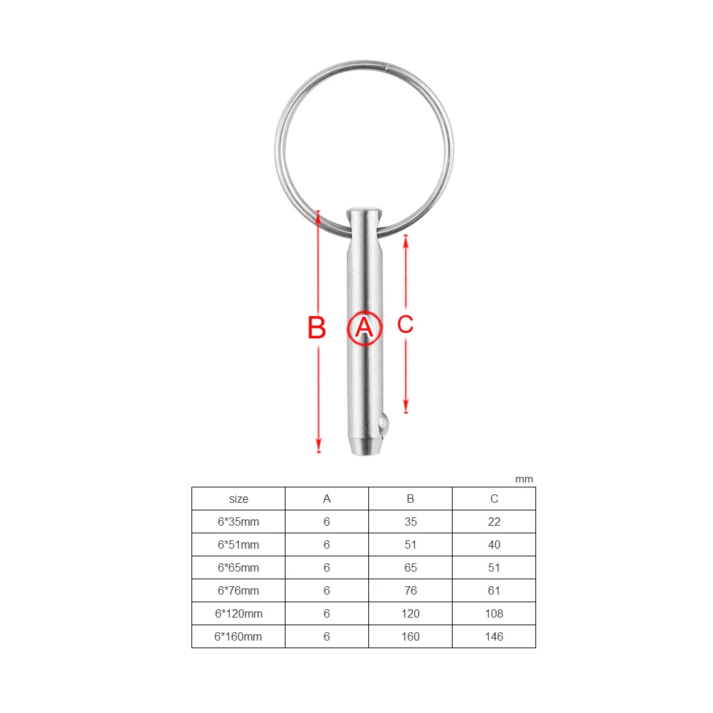 6mm Marine Grade 316 Stainless Steel Quick Release Ball Pin for Boat Bimini Top Deck Hinge Marine hardware Boat
6mm Marine Grade 316 Stainless Steel Quick Release Ball Pin for Boat Bimini Top Deck Hinge Marine hardware Boat