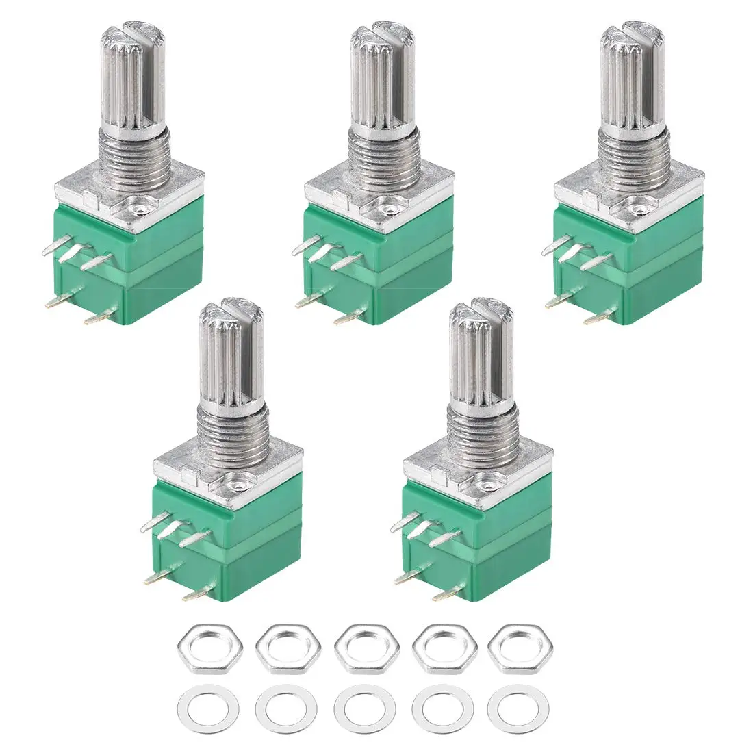 5pcs/lot RV097NS Potentiometer 5K 10K 20K 50K 100K 500K With Switch 5pin Shaft 15mm Audio Amplifier Adjustable Potentiometers
5pcs/lot RV097NS Potentiometer 5K 10K 20K 50K 100K 500K With Switch 5pin Shaft 15mm Audio Amplifier Adjustable Potentiometers