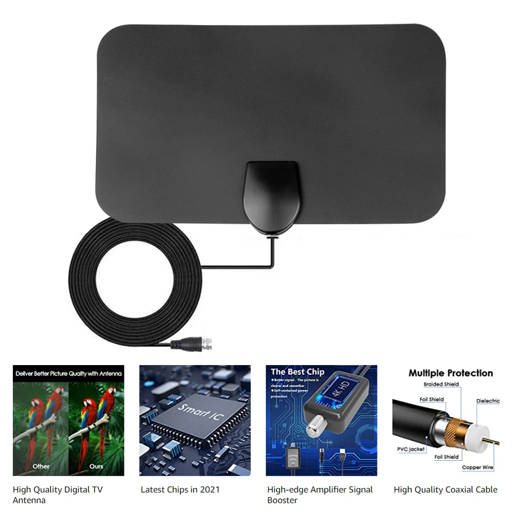 8K Free Digital TV Antenna HDTV Antena TV Aerial 500 Miles HD TV VHF UHF DVB-T2 Analog Interior Antennas Amplifier
8K Free Digital TV Antenna HDTV Antena TV Aerial 500 Miles HD TV VHF UHF DVB-T2 Analog Interior Antennas Amplifier