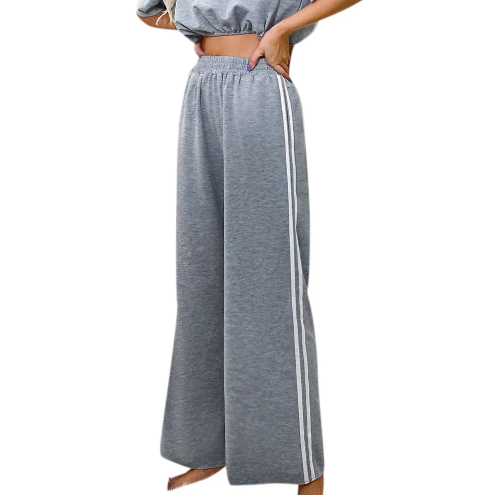 Women Loose Long High Waist Wide Leg Pants Pleated Elastic Casual Sweatpants Stripe Printed Female Sport sweatpants women
Women Loose Long High Waist Wide Leg Pants Pleated Elastic Casual Sweatpants Stripe Printed Female Sport sweatpants women