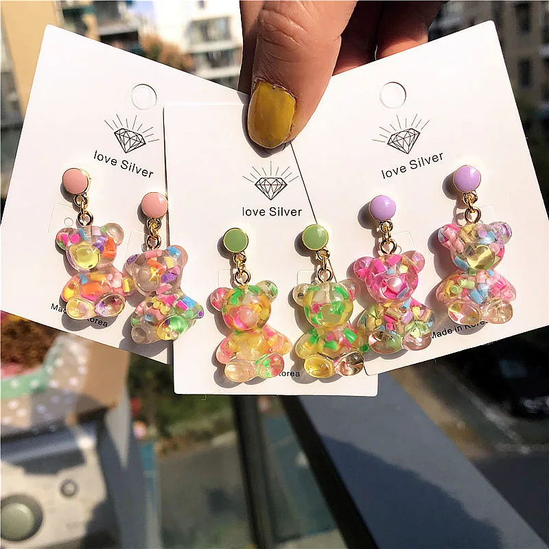 2020 New Personality Candy Bear Earrings Fashion Resin Bear Simulation Candy Bear Jelly Eardrop for Women Korean Funny Earring
2020 New Personality Candy Bear Earrings Fashion Resin Bear Simulation Candy Bear Jelly Eardrop for Women Korean Funny Earring