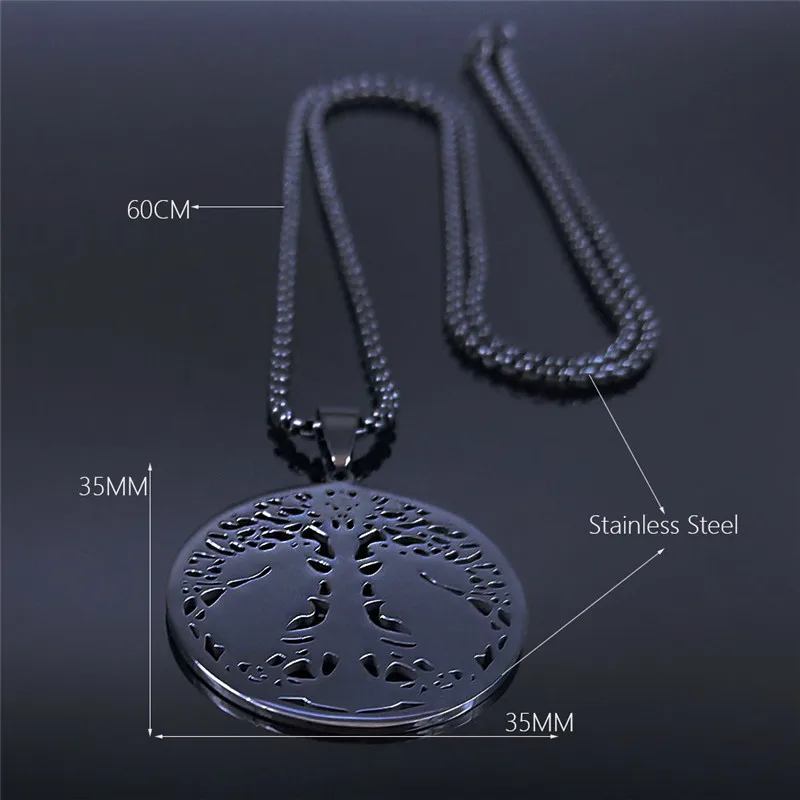 Witchcraft Tree of Life Two Rabbit Chain Necklace Black Color Stainless Steel Chain Necklaces Women/Men Jewelry collar N4300S03
Witchcraft Tree of Life Two Rabbit Chain Necklace Black Color Stainless Steel Chain Necklaces Women/Men Jewelry collar N4300S03