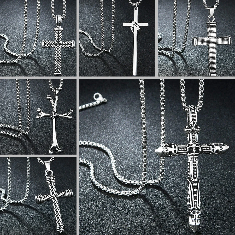 Punk Trendy Vintage Men's Cool Skeleton Skull Cross Pendant Necklace Long Chain High Quality Party Jewelry Gift Wholesale
Punk Trendy Vintage Men's Cool Skeleton Skull Cross Pendant Necklace Long Chain High Quality Party Jewelry Gift Wholesale