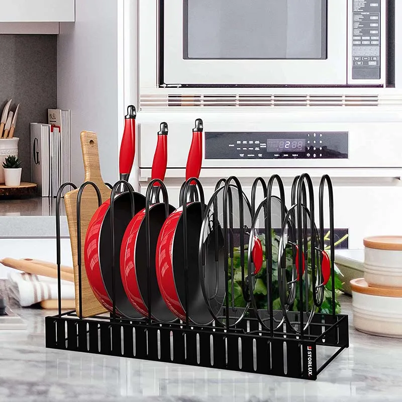 2021 Pot and PanOrganizer Cabinet Adjustable 8 Non-Slip Tiers Pot Rack with 3 DIY Methods Kitchen Organizer
2021 Pot and PanOrganizer Cabinet Adjustable 8 Non-Slip Tiers Pot Rack with 3 DIY Methods Kitchen Organizer