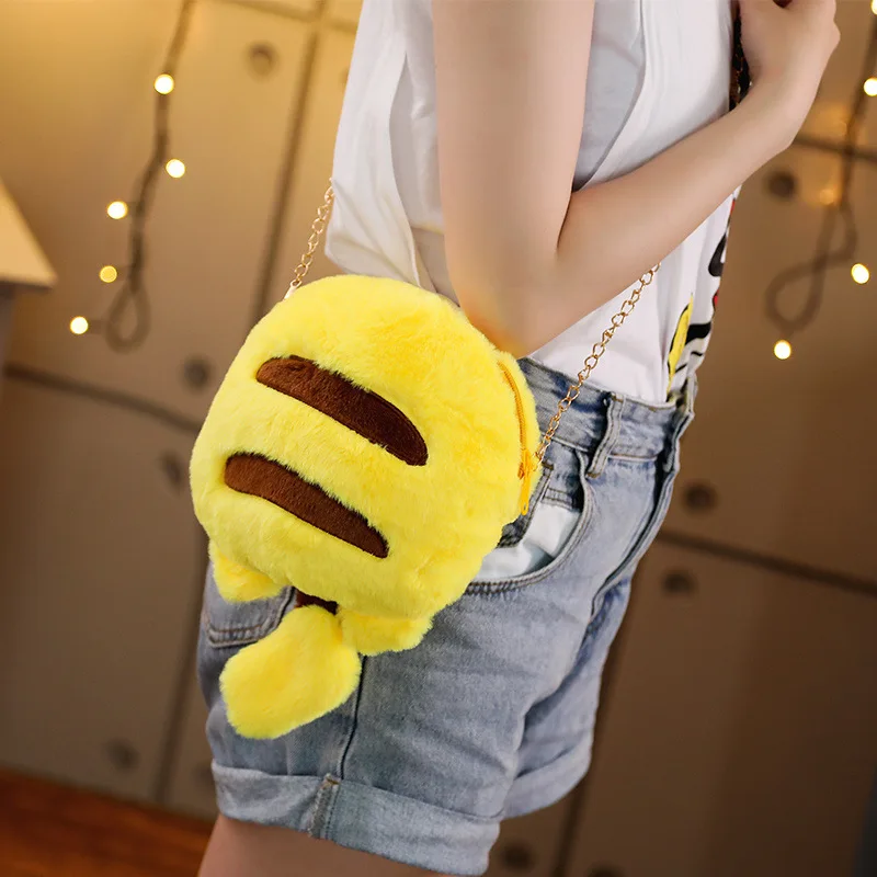 Японское аниме Kawaii Pikachu плюшевая сумка через плечо для взрослых желтого цвета