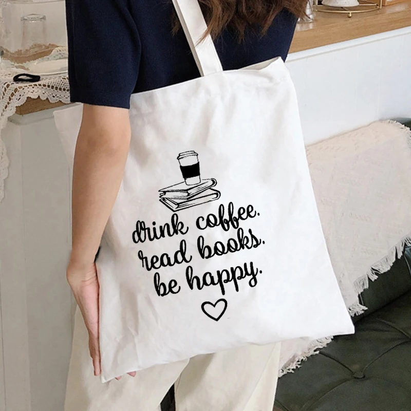 Women Drink Coffee Read Books Be Happy Ladies Cotton Canvas Shopper Bag Girl Harajuku 90s Y2K Classic Vintage Shoulder Handbag
Women Drink Coffee Read Books Be Happy Ladies Cotton Canvas Shopper Bag Girl Harajuku 90s Y2K Classic Vintage Shoulder Handbag