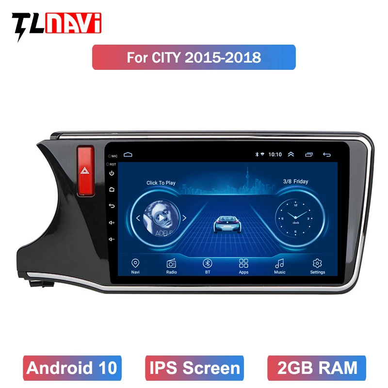 Автомагнитола для Honda CITY с левым рулем Android 10 GPS аудио стерео мультимедийный плеер