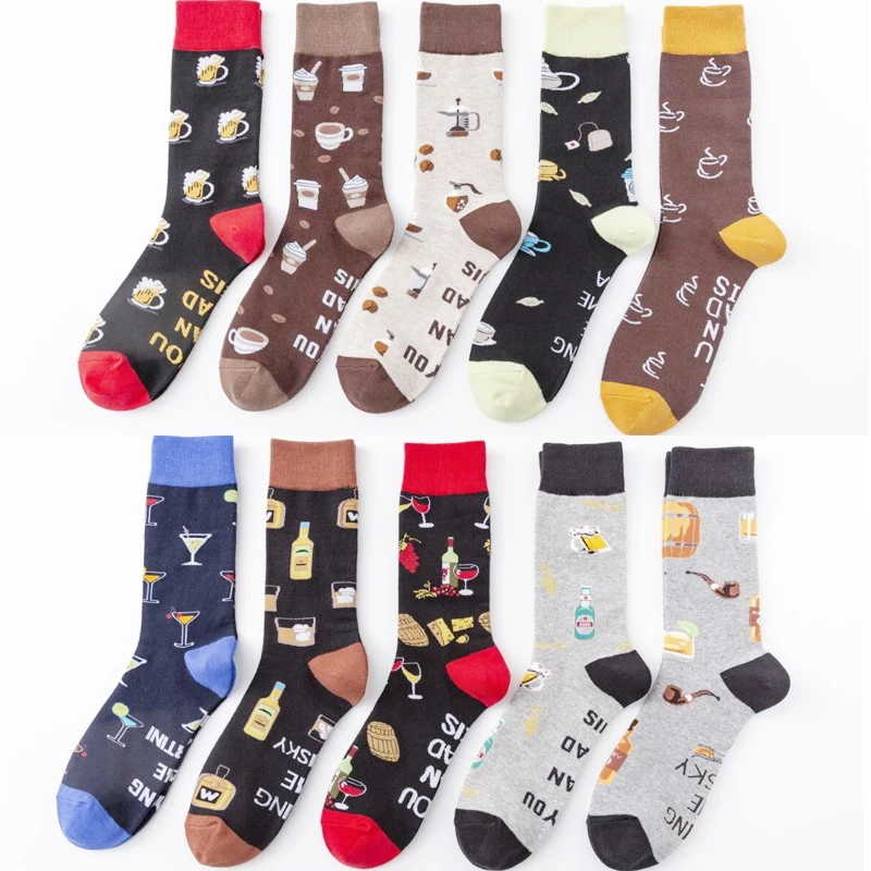 Drinking Print Nice Cute Socks Men Combed Cotton Tube Novelty Young People Socks Ice Cream Juice Beer Red Wine Sock Gift
Drinking Print Nice Cute Socks Men Combed Cotton Tube Novelty Young People Socks Ice Cream Juice Beer Red Wine Sock Gift