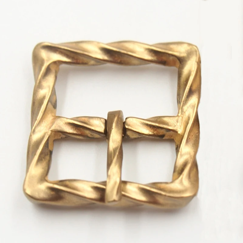 Meetee 1Pc/2Pcs ID27mm Brass Belt Buckle Twisted Pure Copper Pin Buckles Band Head DIY Leather Crsfts Adjustment Clasp Hardware