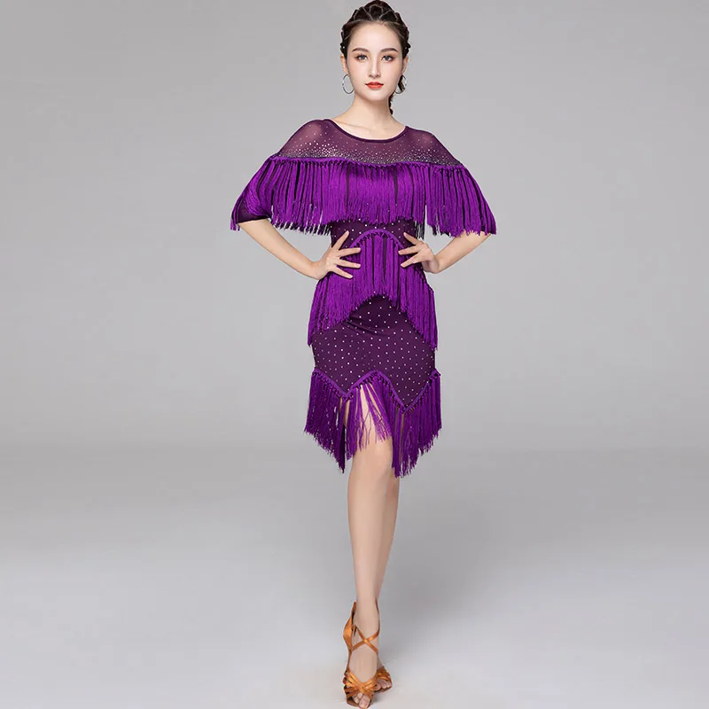 Latin Dance Dress Female Long Sleeve Rhinestone Fringe Practice Clothing Latin Competition Dress Samba Tassel Clothes DQL6395
Latin Dance Dress Female Long Sleeve Rhinestone Fringe Practice Clothing Latin Competition Dress Samba Tassel Clothes DQL6395