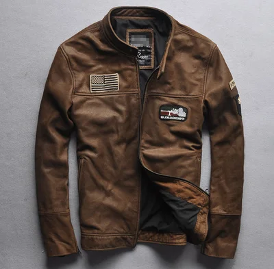 Fashion Hot Sale Genuine Cowskin Leather Jacket Men Solid Stand Collar Full Sleeve Out Wear Leather Motorcycle Coat Male Winter
Fashion Hot Sale Genuine Cowskin Leather Jacket Men Solid Stand Collar Full Sleeve Out Wear Leather Motorcycle Coat Male Winter