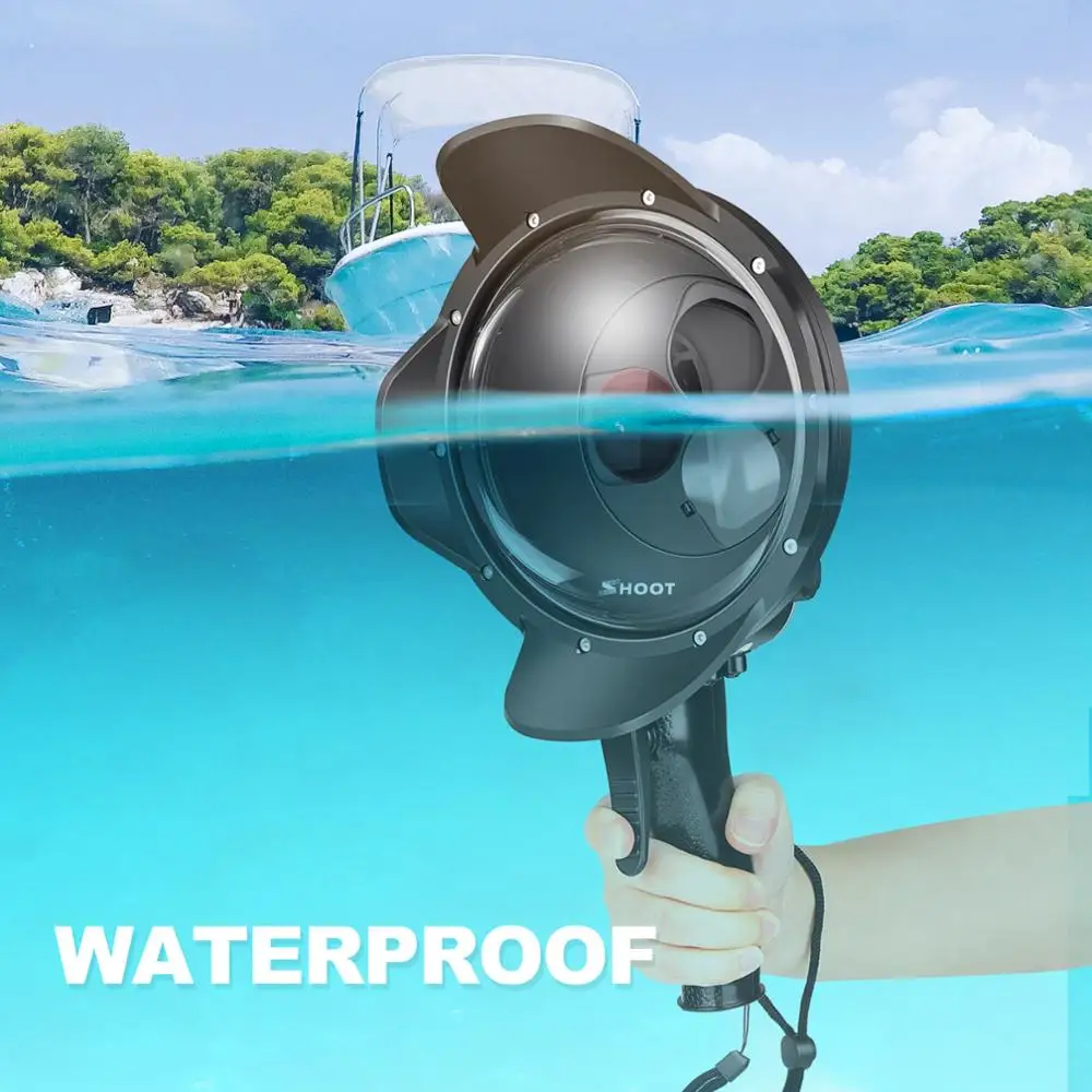 SHOOT Diving Dome Port Waterproof Case Filter Switchable Dome for GoPro Hero 7 6 5 Black Trigger Housing for Go Pro 7 Accessory
SHOOT Diving Dome Port Waterproof Case Filter Switchable Dome for GoPro Hero 7 6 5 Black Trigger Housing for Go Pro 7 Accessory