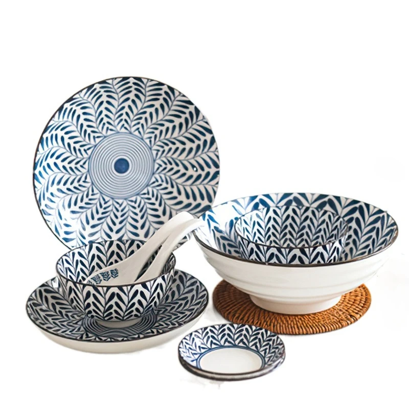 Ceramics Cutlery Set Japanese Underglaze Blue White Porcelain Round Plate Bowl Spoon Dish Tableware Household Kitchen Supplies
Ceramics Cutlery Set Japanese Underglaze Blue White Porcelain Round Plate Bowl Spoon Dish Tableware Household Kitchen Supplies