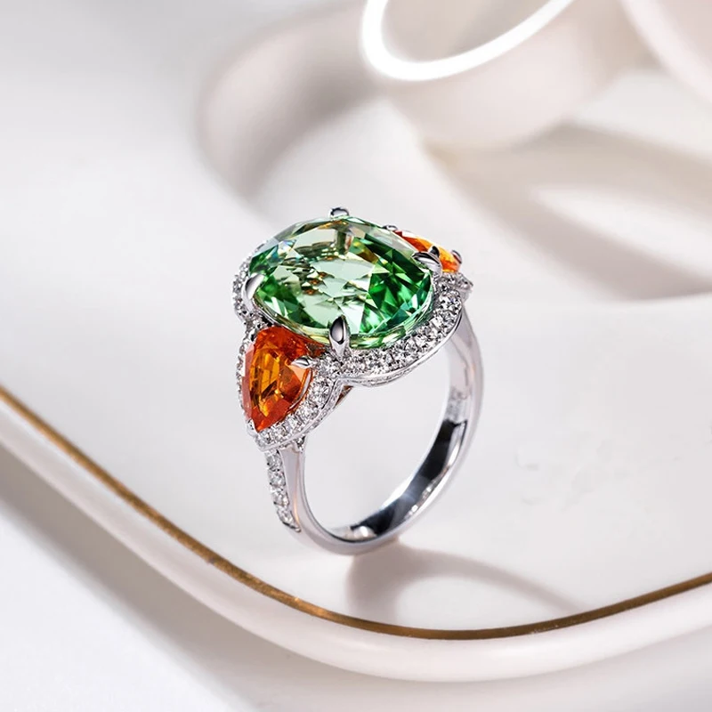 Classic Luxury 925 Silver Green Tourmaline Rings For Women,Super Dazzling Inlaid Zircon Stone Adjust Size Ring Party Jewelry
Classic Luxury 925 Silver Green Tourmaline Rings For Women,Super Dazzling Inlaid Zircon Stone Adjust Size Ring Party Jewelry