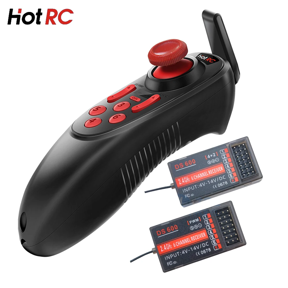 

HOTRC DS-600 DS600 CH 2.4GHz FHSS Radio System Transmitter Remote Controller DS600 PWM GFSK 6CH Receiver For Model Fishing Boat