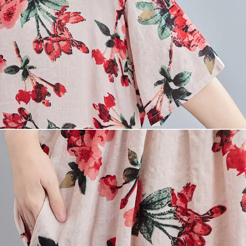 Plus Size Pink Floral Long Dress Women Summer Boho Beach Ladies Dresses 4XL 5XL 6XL Robe Femme Oversized Woman Cotton Dress
Plus Size Pink Floral Long Dress Women Summer Boho Beach Ladies Dresses 4XL 5XL 6XL Robe Femme Oversized Woman Cotton Dress