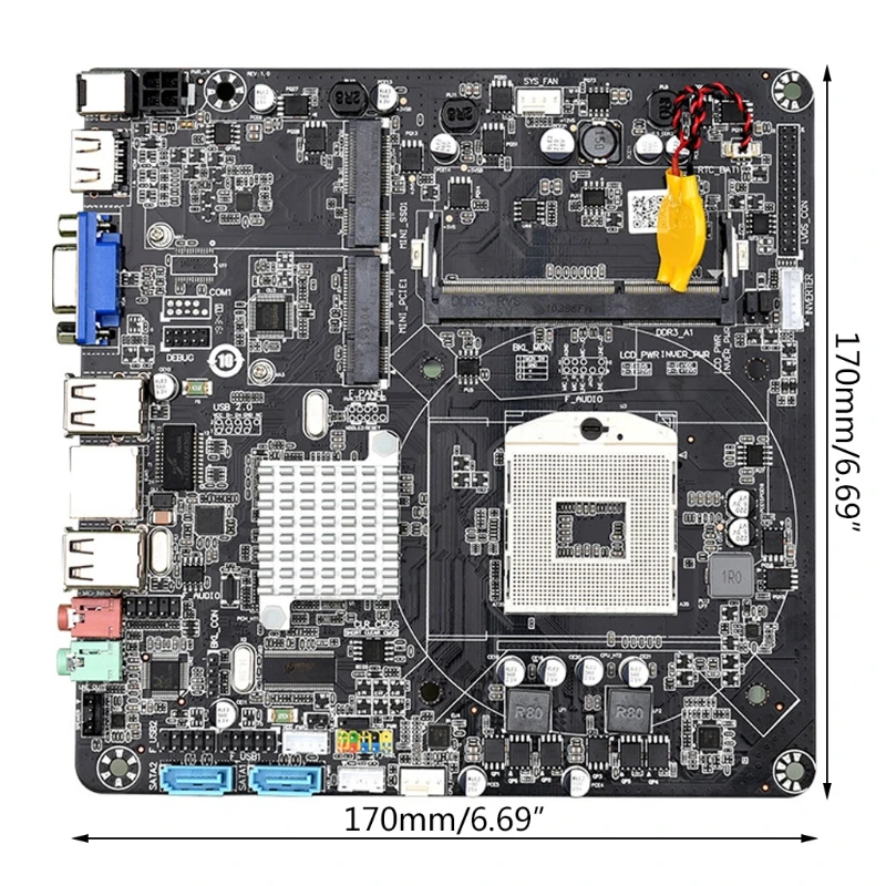 

R2LB HM55B PGA988 Desktop PC Mainboard DDR3 SATA II ITX Motherboard for Host/HTPC/Advertising Machine/Radio 8GB USB 2.0