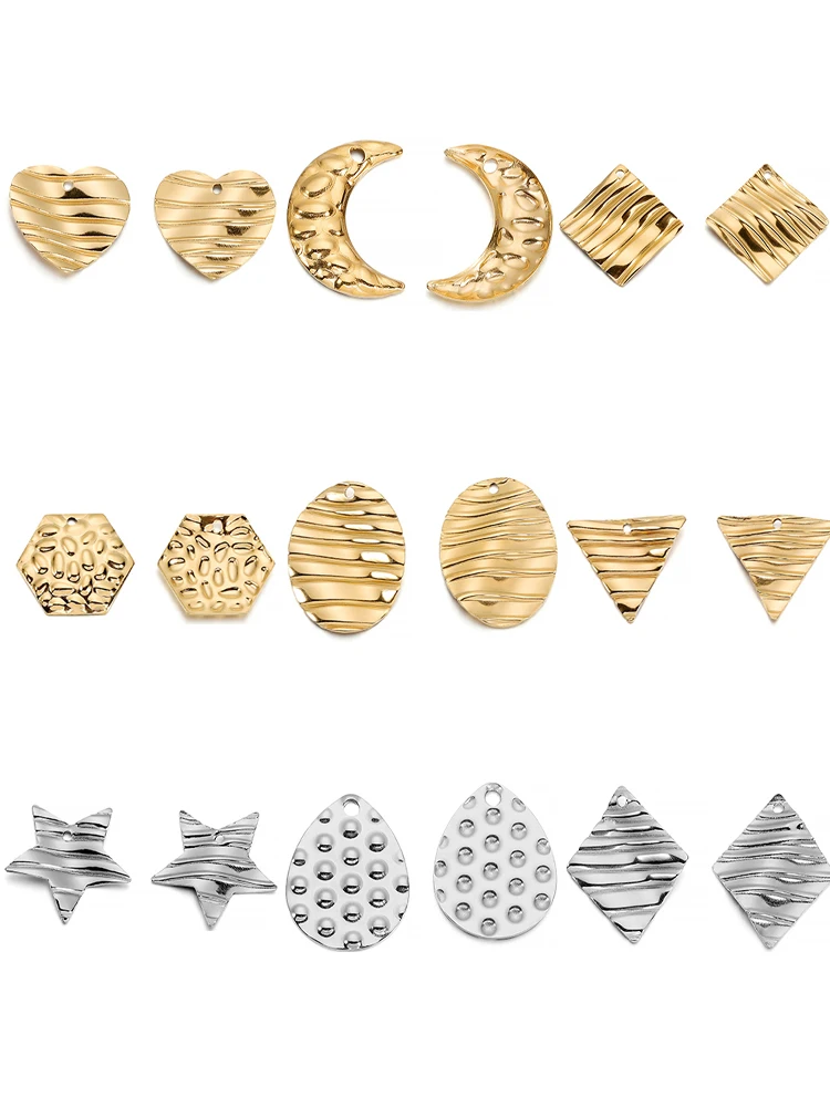 20Pcs/Lot Gold Color Stainless Steel Pendant Geometric Heart Round Charms for DIY Earrings Jewelry Findings Making Supplies
20Pcs/Lot Gold Color Stainless Steel Pendant Geometric Heart Round Charms for DIY Earrings Jewelry Findings Making Supplies