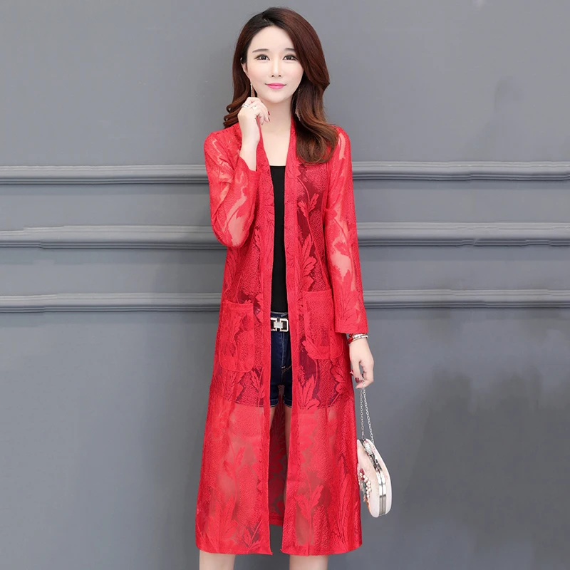 2019 Korean Women Solid Cardigan Lace Shirts Hollow Long Sleeve Coats Casual Lady Spring Summer Clothing Elegant OL Outerwear
2019 Korean Women Solid Cardigan Lace Shirts Hollow Long Sleeve Coats Casual Lady Spring Summer Clothing Elegant OL Outerwear