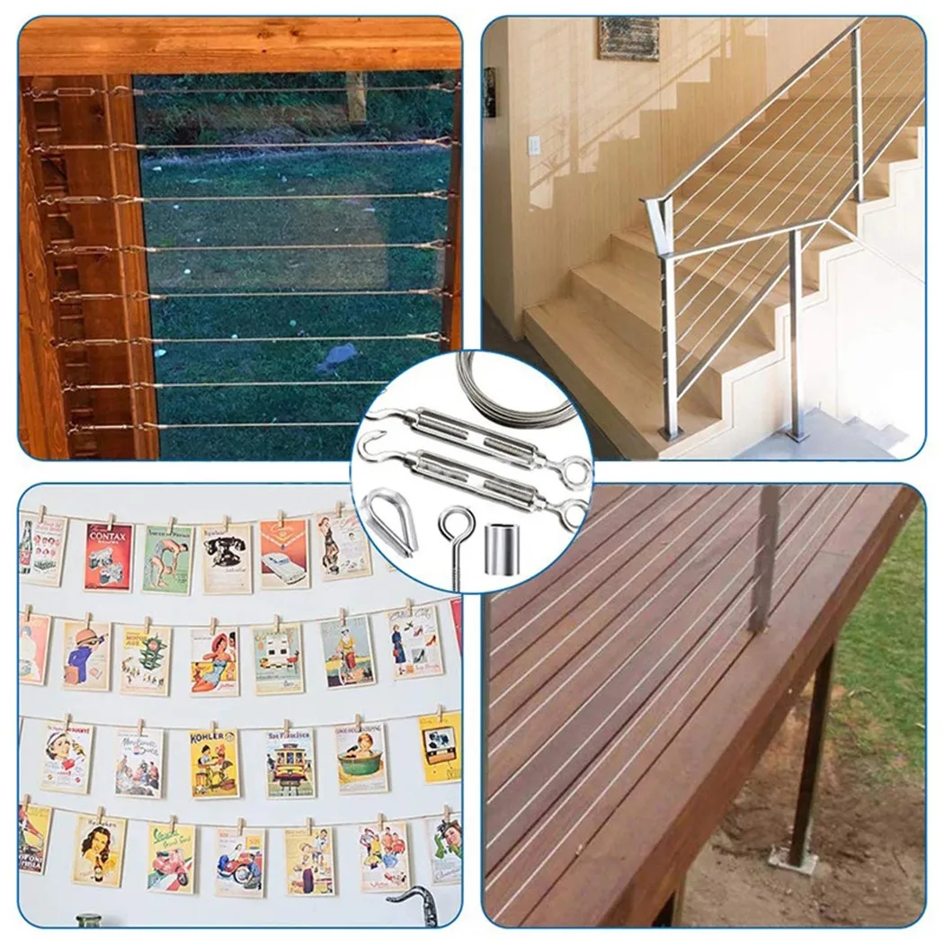 Rope Wire Rope Stainless Steel Convenient Curtain Garden Railings Hooks Kit Outdoor Chandeliers Plants Durable High Quality
Rope Wire Rope Stainless Steel Convenient Curtain Garden Railings Hooks Kit Outdoor Chandeliers Plants Durable High Quality