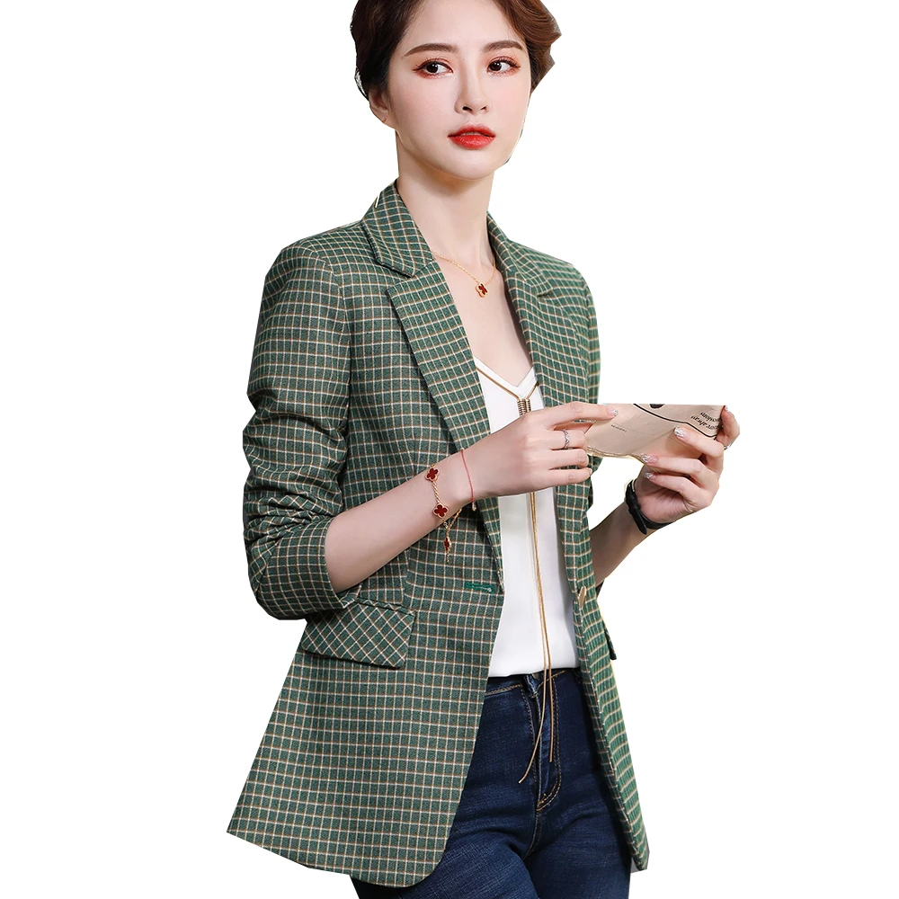Fashion Spring Fall Autumn Green Plaid Women Formal Blazer Office Ladies Female Slim Business Jacket Coat Woman Jacket
Fashion Spring Fall Autumn Green Plaid Women Formal Blazer Office Ladies Female Slim Business Jacket Coat Woman Jacket