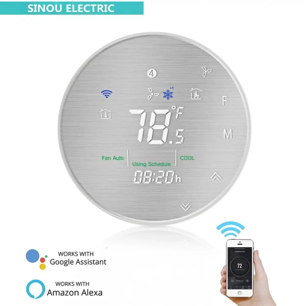 WiFi Smart Heat Pump 24V Thermostat Temperature Controller Smart Life / Tuya APP Remote Control, Works with Alexa Google Home
WiFi Smart Heat Pump 24V Thermostat Temperature Controller Smart Life / Tuya APP Remote Control, Works with Alexa Google Home