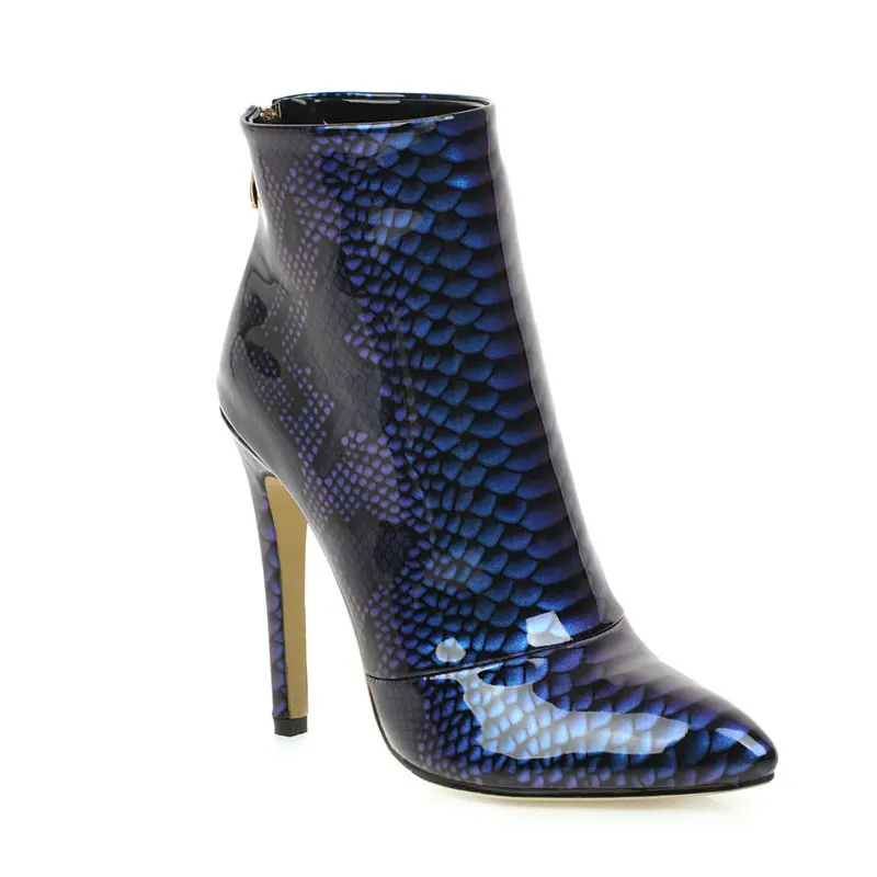 Women Boots Fashion Faux Snake Leather Ankle Boots Pointed Toe Super High Heel Woman Boots Autumn Winter Zipper Female Shoes
Women Boots Fashion Faux Snake Leather Ankle Boots Pointed Toe Super High Heel Woman Boots Autumn Winter Zipper Female Shoes