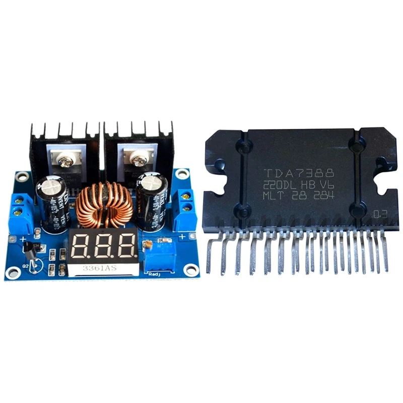 

Модуль регулятора напряжения постоянного тока Xh-M404 и усилитель мощности TDA7388, 1 шт.