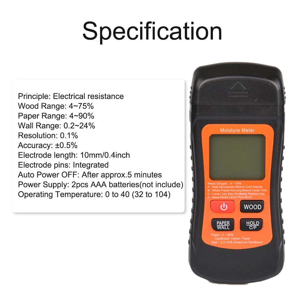 Digital Display Professional Paper Analysis Wood Moisture Meter Temperature Multifunctional Measuring Wall Hygrometer Backlight
Digital Display Professional Paper Analysis Wood Moisture Meter Temperature Multifunctional Measuring Wall Hygrometer Backlight
