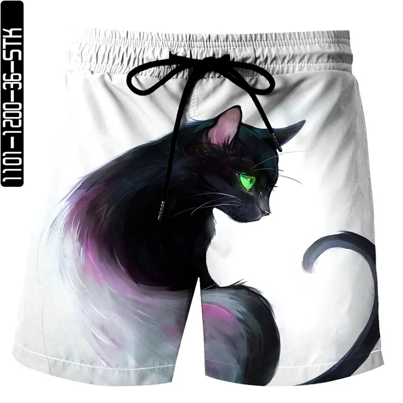 2021 summer new men's and women's beach pants swimming shorts black and white cat 3D printing breathable lace shorts men
2021 summer new men's and women's beach pants swimming shorts black and white cat 3D printing breathable lace shorts men