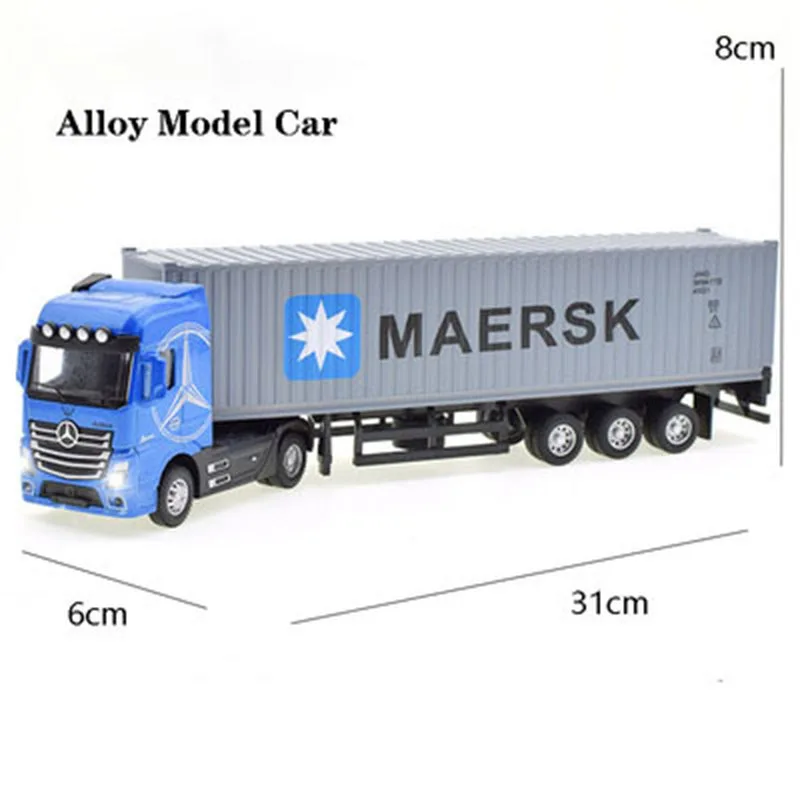Модель грузовика 1:50 литая под давлением модель Контейнер для игрушек со световым