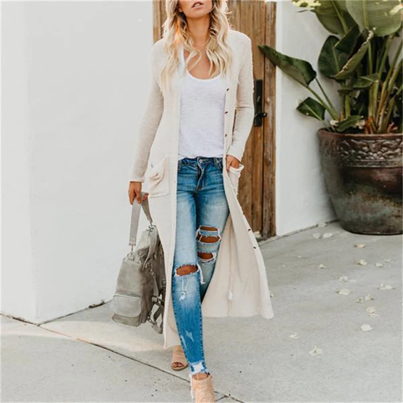 Long Cardigan Women Autumn Fashion Long Knitted Sweaters Female Oversized Tops Fall Casual Black Coat Split Clothing 
Long Cardigan Women Autumn Fashion Long Knitted Sweaters Female Oversized Tops Fall Casual Black Coat Split Clothing