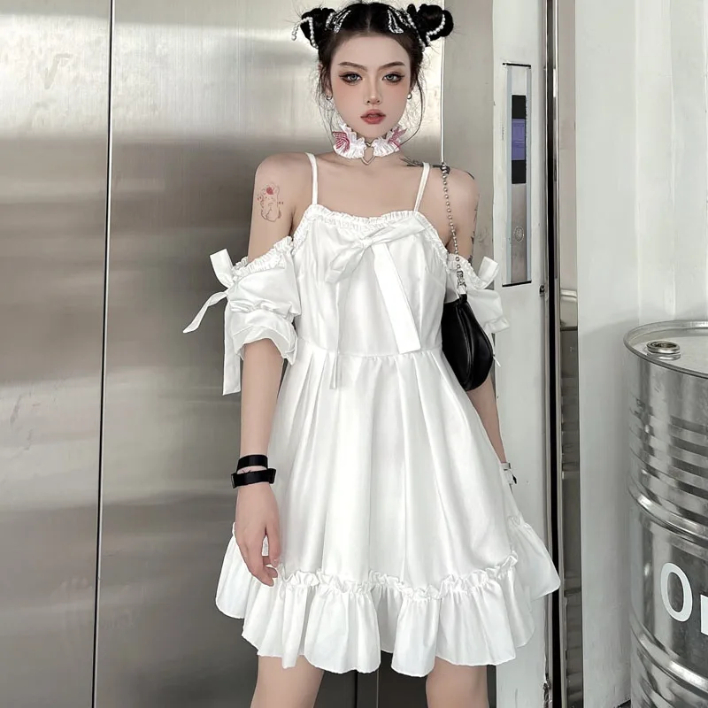 Японское летнее готическое платье в стиле "Лолита", мини-платья в стиле Харадзюку с пышными рукавами и оборками в стиле панк, мягкое белое пл...
Японское летнее готическое платье в стиле "Лолита", мини-платья в стиле Харадзюку с пышными рукавами и оборками в стиле панк, мягкое белое пл...