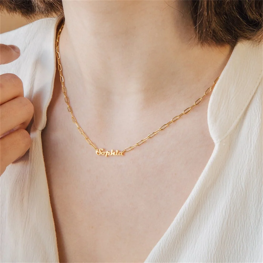 2021 Hot Fashion Paperclip Chain Necklace for Women New Stainless Steel Custom Name Pendant 18K Gold Necklace BFF Jewelry Gift
2021 Hot Fashion Paperclip Chain Necklace for Women New Stainless Steel Custom Name Pendant 18K Gold Necklace BFF Jewelry Gift