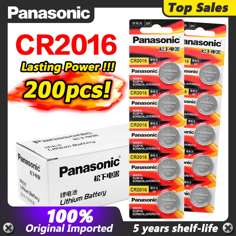 Original PANASONIC 200pcs/lot cr2016 BR2016 DL2016 LM2016 KCR2016 ECR2016 Button Cell Batteries 3V Coin Lithium voice recorder
Original PANASONIC 200pcs/lot cr2016 BR2016 DL2016 LM2016 KCR2016 ECR2016 Button Cell Batteries 3V Coin Lithium voice recorder