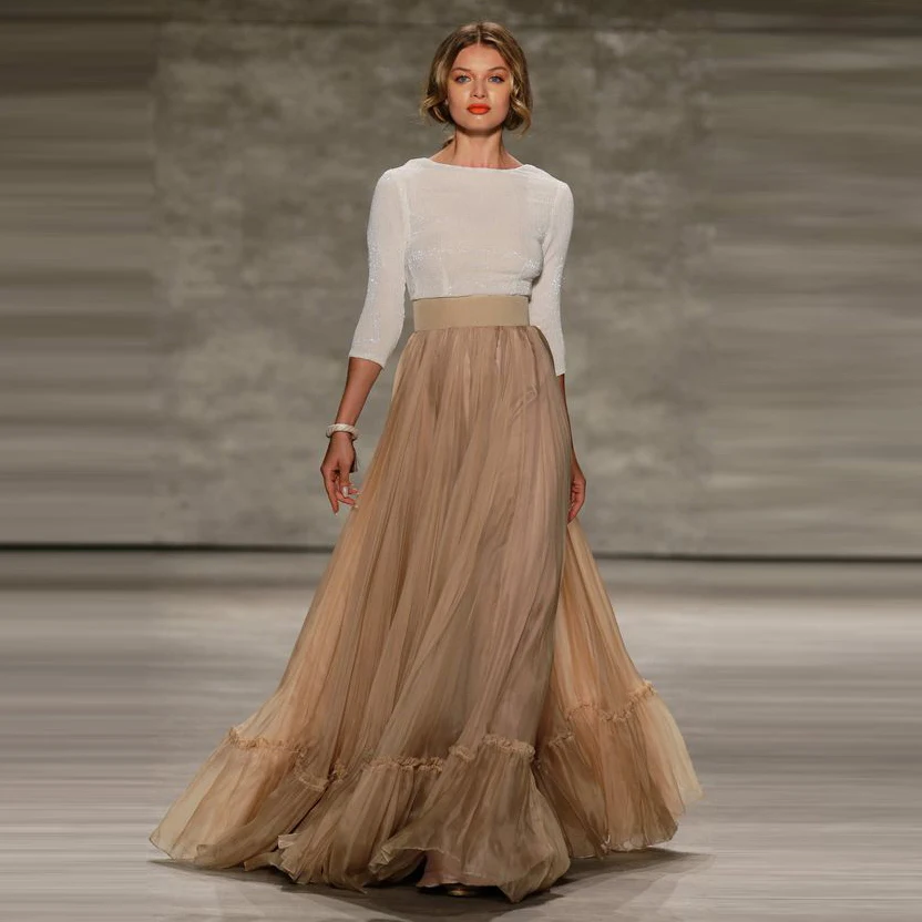 Elegant Simple Camel A-line Bridal Tulle Skirts Floor Length Wedding Party Gust Tulle Ruffles Skirt Women Mesh Skirt
Elegant Simple Camel A-line Bridal Tulle Skirts Floor Length Wedding Party Gust Tulle Ruffles Skirt Women Mesh Skirt