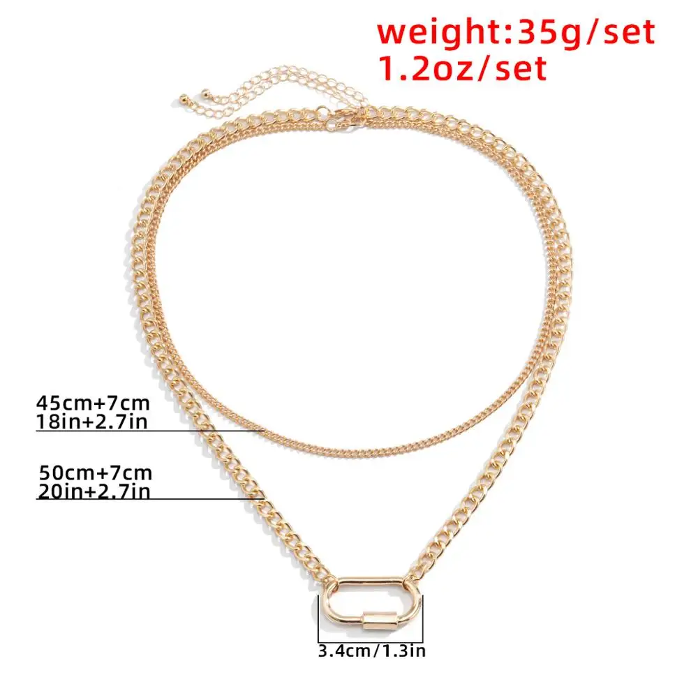 2Pcs/Set Multi Layer Metal Chain Necklace Women Collares Vintage Gold Color Iron Long Link Choker Sweater Necklace Party Jewelry
2Pcs/Set Multi Layer Metal Chain Necklace Women Collares Vintage Gold Color Iron Long Link Choker Sweater Necklace Party Jewelry