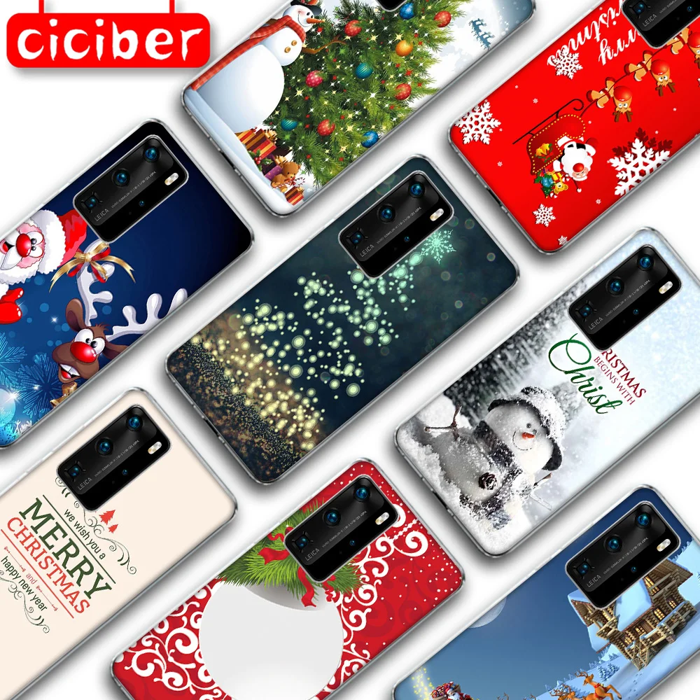 Чехол с надписью &quotMerry Christmas" для Huawei P40 P30 P20 P10 Mate 30 20 Honor 10 Lite Pro Nova 4 6se P Smart Plus 2019