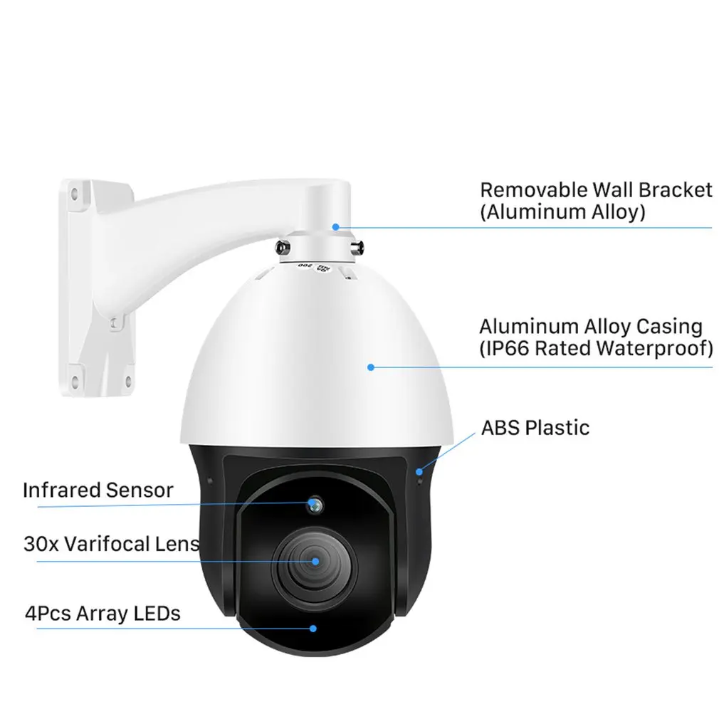 30x 1080P Outdoor Speed Dome Wifi Camera IP 2MP H.265 Audio PTZ Wireless Camera Ai Cloud-SD Slo Surveillance IP Camera
30x 1080P Outdoor Speed Dome Wifi Camera IP 2MP H.265 Audio PTZ Wireless Camera Ai Cloud-SD Slo Surveillance IP Camera