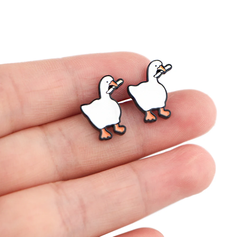 P5928 Dongmanli Funny Game Goose Stainless Steel Ear Stud Earrings for Womens Enamel Jewelry Kids Gifts Girls
P5928 Dongmanli Funny Game Goose Stainless Steel Ear Stud Earrings for Womens Enamel Jewelry Kids Gifts Girls