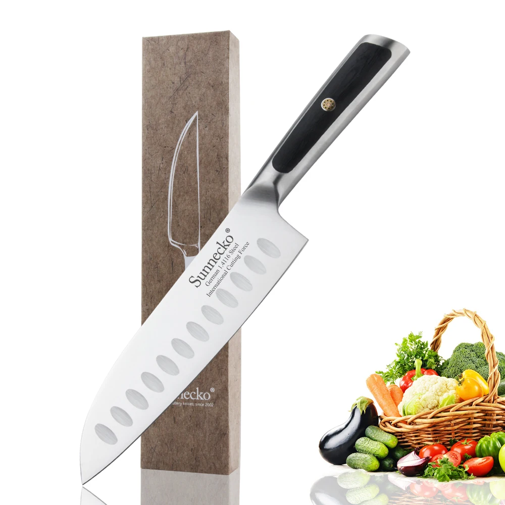 SUNNECKO 7" Santoku knife German 1.4116 Steel Blade Sharp Stainless Steel Kitchen Knives G10 Handle High Quality Chef's Knife
SUNNECKO 7" Santoku knife German 1.4116 Steel Blade Sharp Stainless Steel Kitchen Knives G10 Handle High Quality Chef's Knife