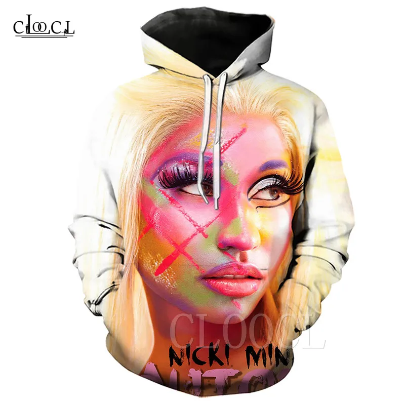 

Sexy Nicki Minaj Hoodie Tops Actor Rapper Singer Star 3D Print Fashion Hoody Sweatshirts Hip Hop Women Men Casual Pocket Hoodies