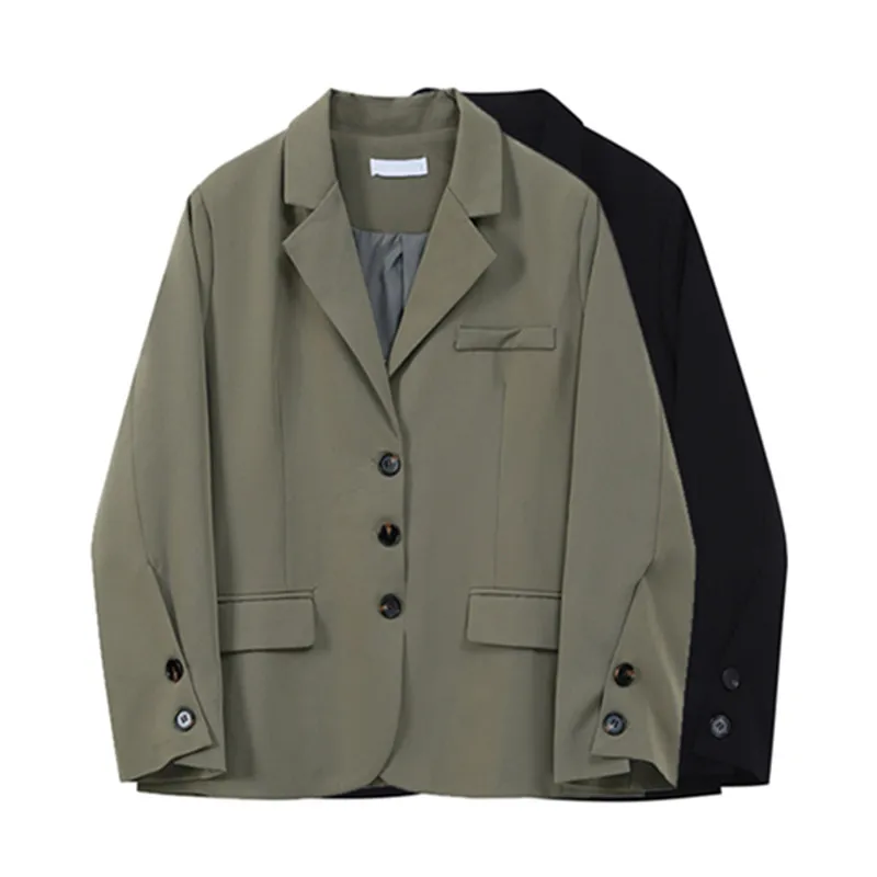 Women Fashion Korean Casual Blazers Female Spring Autumn Loose Long Sleeves Buttons Black Suit Coat Office Lady Streetwear Tops
Women Fashion Korean Casual Blazers Female Spring Autumn Loose Long Sleeves Buttons Black Suit Coat Office Lady Streetwear Tops