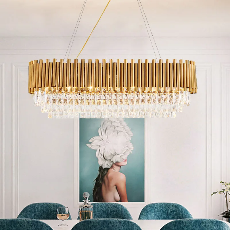 New Modern Rectangular Crystal Gold Chandelier Lighting For Dining Room Living Room Led Hanging Lamp Hotel Indoor Light Fixture
New Modern Rectangular Crystal Gold Chandelier Lighting For Dining Room Living Room Led Hanging Lamp Hotel Indoor Light Fixture