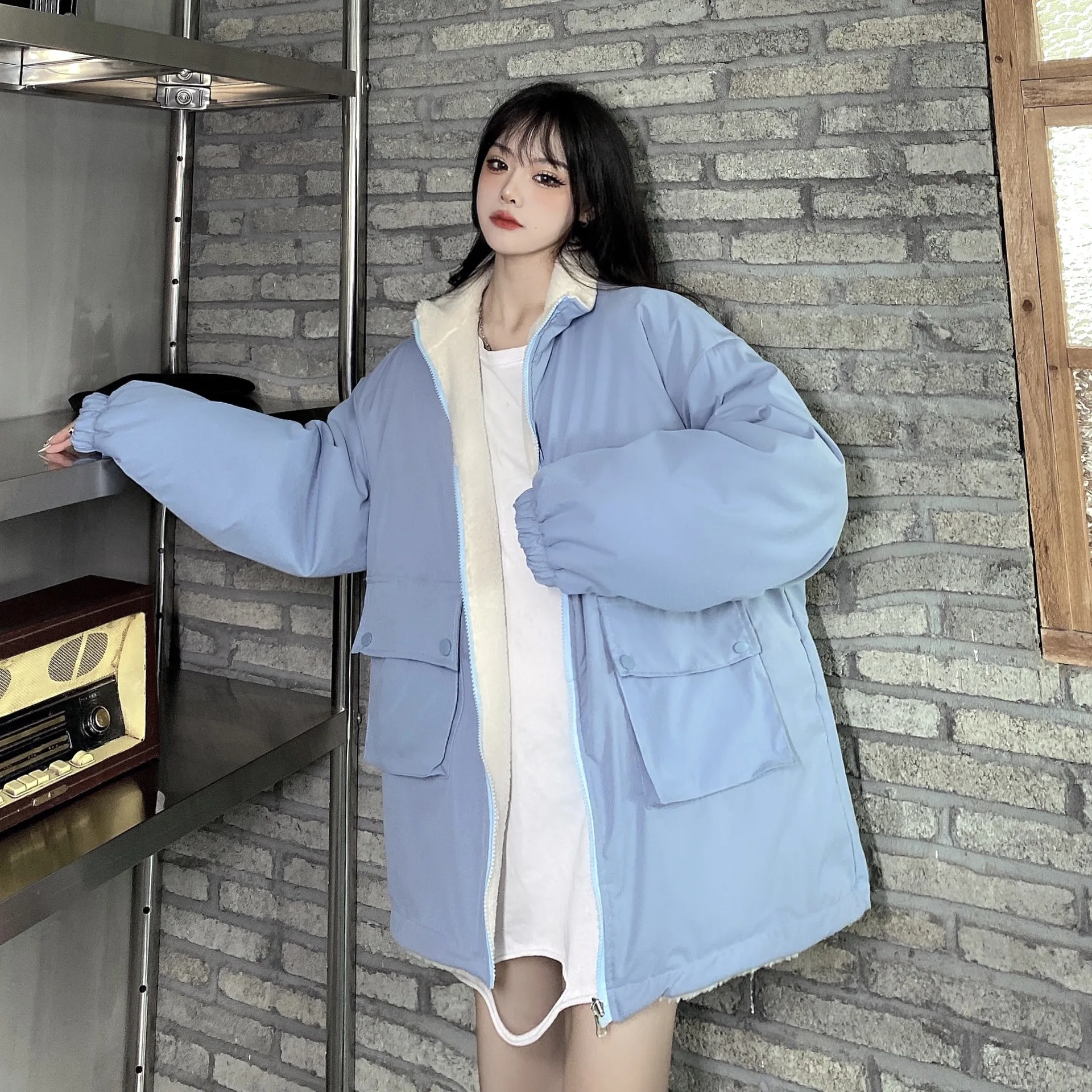 Winter and autumn new Korean version of both sides wear loose lamb hair lovers cotton coat jacket tide cotton clothing tide
Winter and autumn new Korean version of both sides wear loose lamb hair lovers cotton coat jacket tide cotton clothing tide