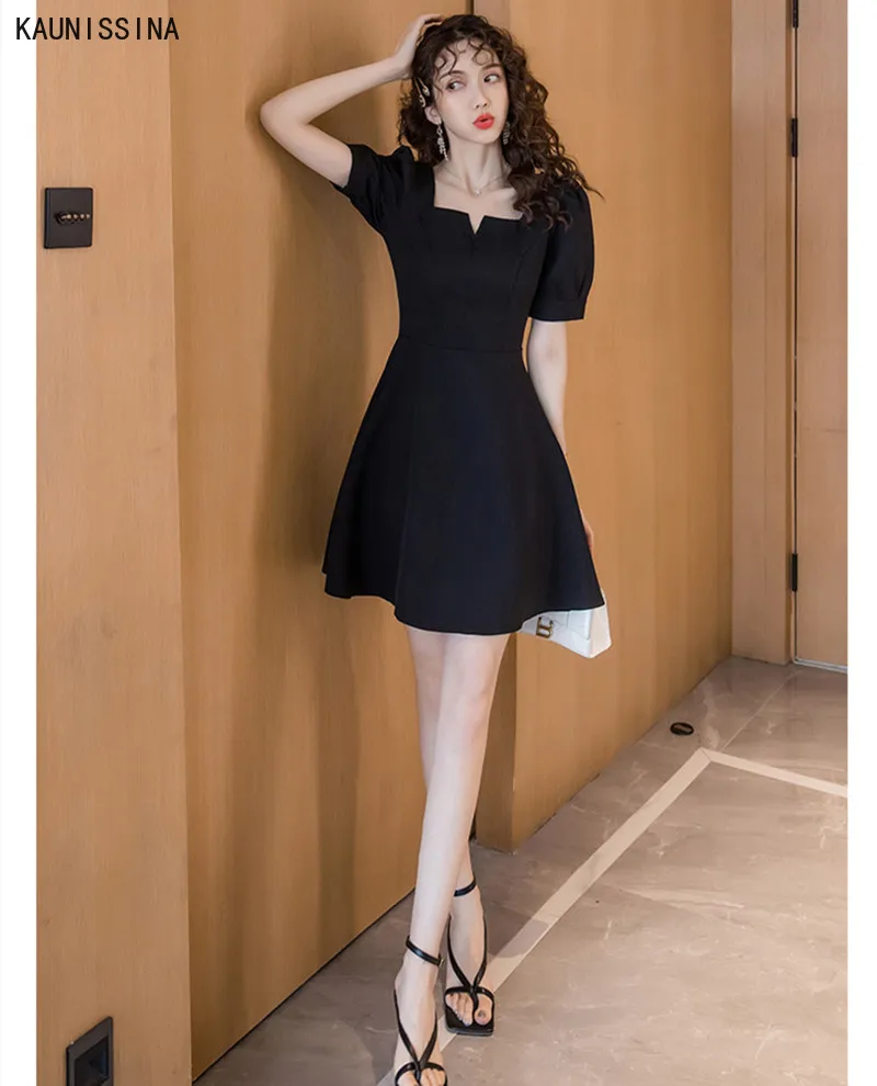 KAUNISSINA Mini Black Cocktail Dresses Short Sleeve Square Collar Formal Dress Women Short Vintage Party Vestidos Custom Size
KAUNISSINA Mini Black Cocktail Dresses Short Sleeve Square Collar Formal Dress Women Short Vintage Party Vestidos Custom Size