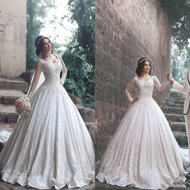Ball Gowns Arabic Wedding Dresses Applique Beaded Lace Long Sleeves Wedding Gowns Arabic Bridal Gowns White Wedding Dresses
Ball Gowns Arabic Wedding Dresses Applique Beaded Lace Long Sleeves Wedding Gowns Arabic Bridal Gowns White Wedding Dresses